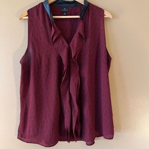 XL Worthington sleveless dress tank top with pleather collar